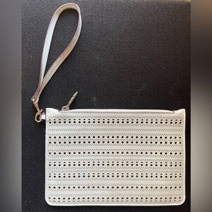 Anne Klein Wristlet - Perfect For ANY Occasion- White PolkADot See-Thru Pattern